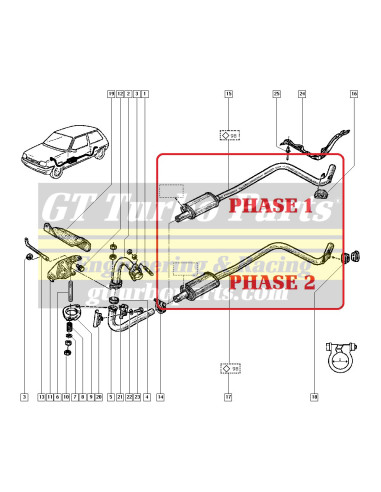 Ligne d'échappement COMPLÈTE D'ORIGINE.