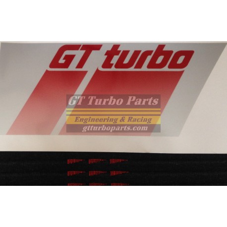 Pegatinas laterales GT Turbo fase 2 blanco, gris, amarillo.