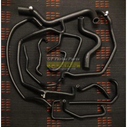 Phase 1 silicone high reliability hose set of 14 pieces (Cooling + breather). Matt Black finishing.