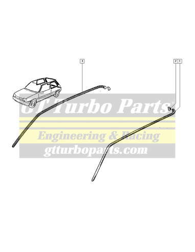 Pair of roof drip mouldings 7700757442 7700757441
