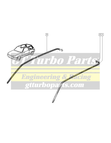 Pair of roof drip mouldings 7700757442 7700757441