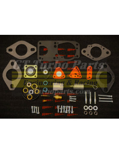 Complete carburettor repair kit with hardware and seals