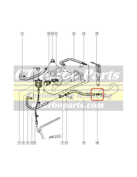Connecteur réinspiration vapeurs d'huile a entrée du turbo