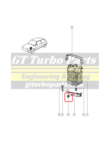 Tuerca enjaulada base intercooler y filtro de aire