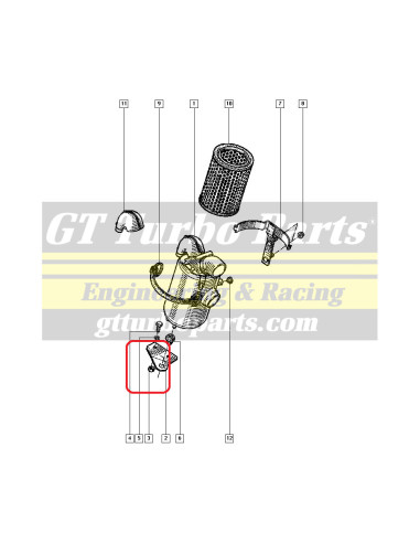 Tuerca enjaulada base intercooler y filtro de aire