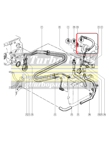 Tubo de alimentación de aceite de turbo