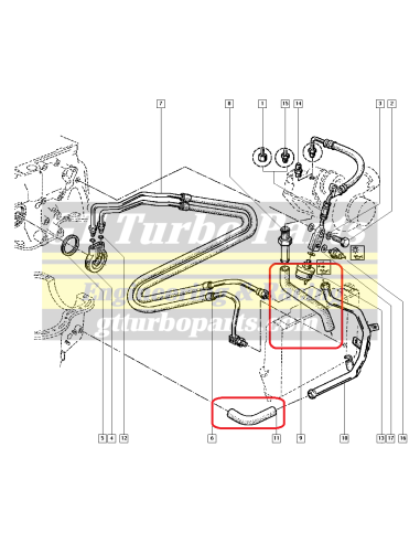 Manguitos de retorno de aceite turbo 22mm