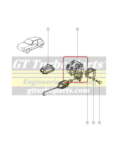 Compensador de presión de frenada trasera.