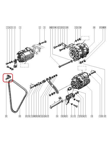Pivote de correa de servicio 6001008185