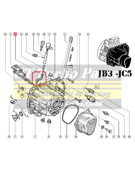 Tubo de goma respiradero caja de cambios JB3 y JC5 7700697780 313811463R