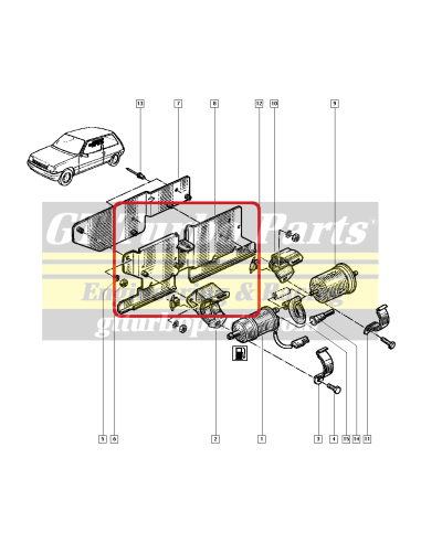 Fuel pump & filter bracket for Phase 2. Ref. 7700780978