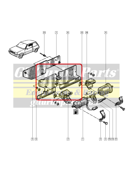 Fuel pump & filter bracket for Phase 2. Ref. 7700780978