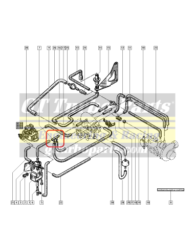 Double "T" Connector. Pressure Outlet Carburetor and Regulator. 7705030085