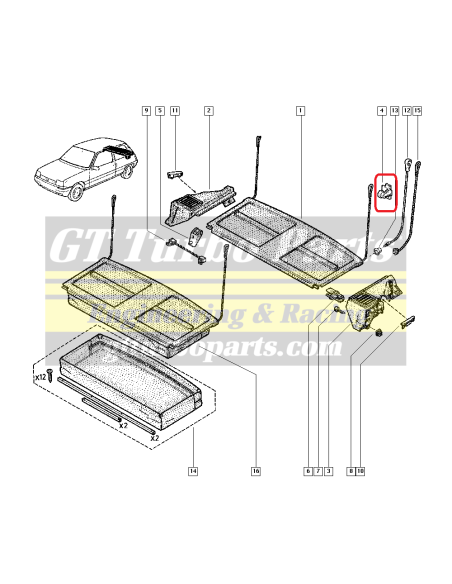 Rear shelf rope clip 7700759590