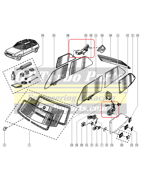 Cierres de ventana trasera 7700757954 7700757955