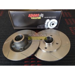 Slotted rear disc brakes