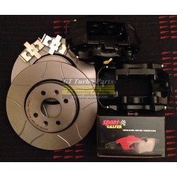 Brake kit 4 pot calipers + Brembo discs + Sport pads.
