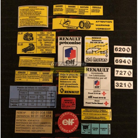 Complete sticker set of infos