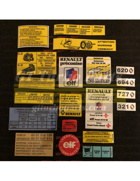 Jeu de autocollants informations complète. Version Espagnole